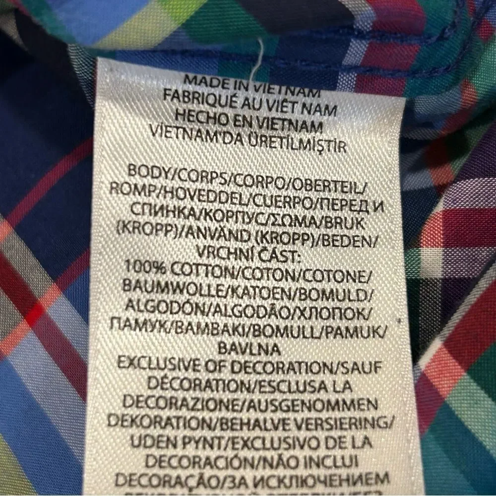 Ralph Lauren Youth Blue Plaid Button Up Shirt L (14/16)